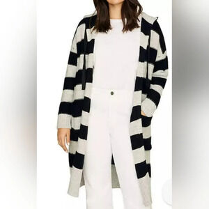 Sanctuary Black/grey hooded sweater coat SZ XS